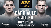 Прогноз на Единоборства: Марк-Андре Барриол — Кшиштоф Йотко UFC 240